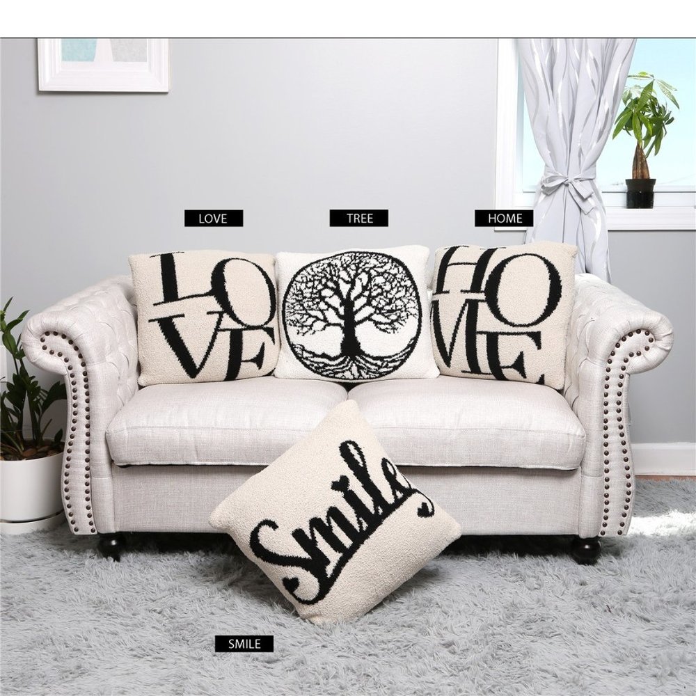 P/S Love·Home·Smile·Tree of Life Cushion Cover! Luxury Couch Pillow·ComfyLuxe